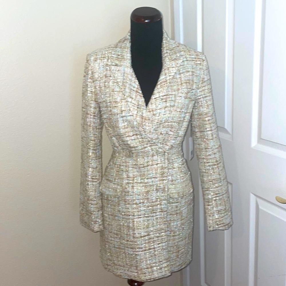 New Jason Wu Tweed Long Sleeve Blazer Jacket - Picture 16 of 16
